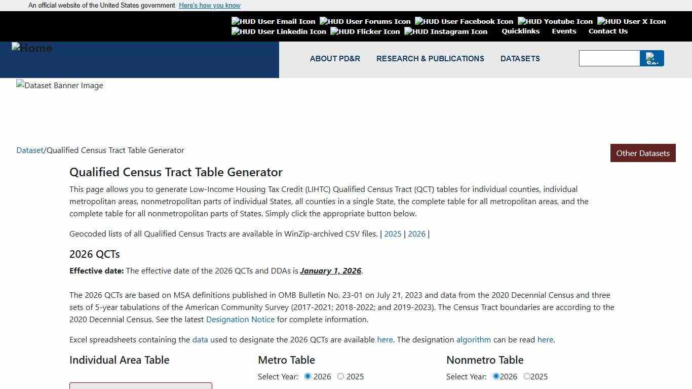Qualified Census Tract Table Generator | HUD USER